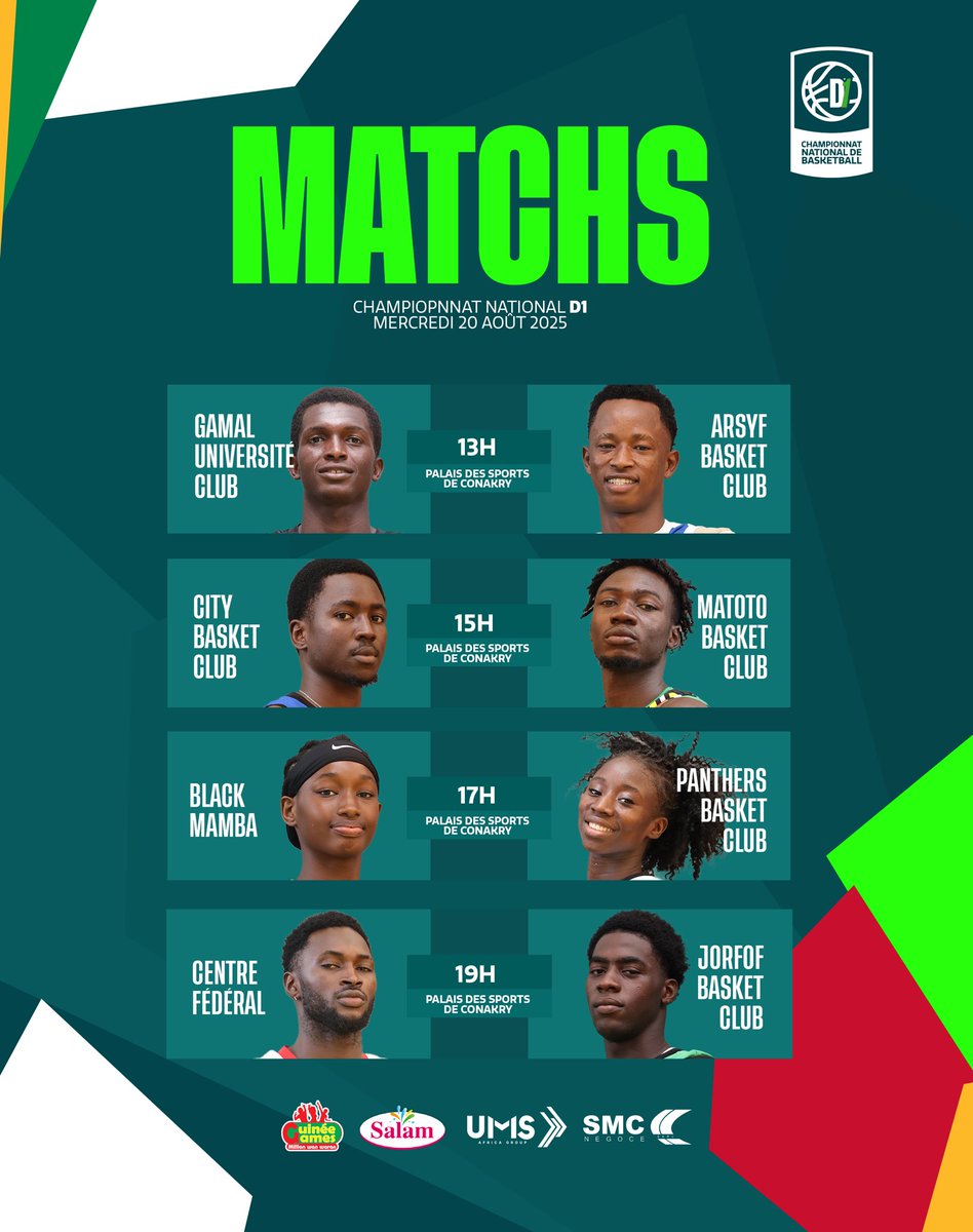 fgbb_officiel's tweet photo. 📋 Notre 𝐏𝐫𝐨𝐠𝐫𝐚𝐦𝐦𝐞 haletant de la journée… 

#FGBB #FEGUIBA
#ChampionnatNationalD1🇬🇳 #FIBA https://t.co/j8C3R33yzw
