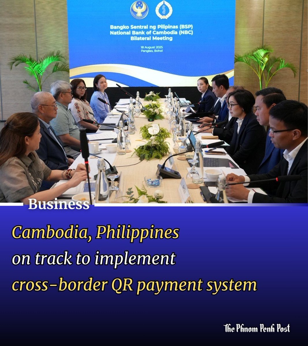phnompenhpost's tweet photo. Cambodia, Philippines on track to implement cross-border QR payment system

Full story: https://t.co/ZVUhIQYxxo https://t.co/DLUZtZl2AC