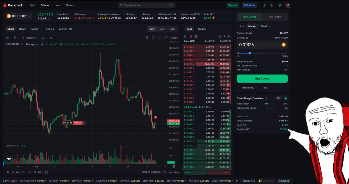 시간별 funding rate 및 수익 기능에 대한 Backpack Exchange 업데이트