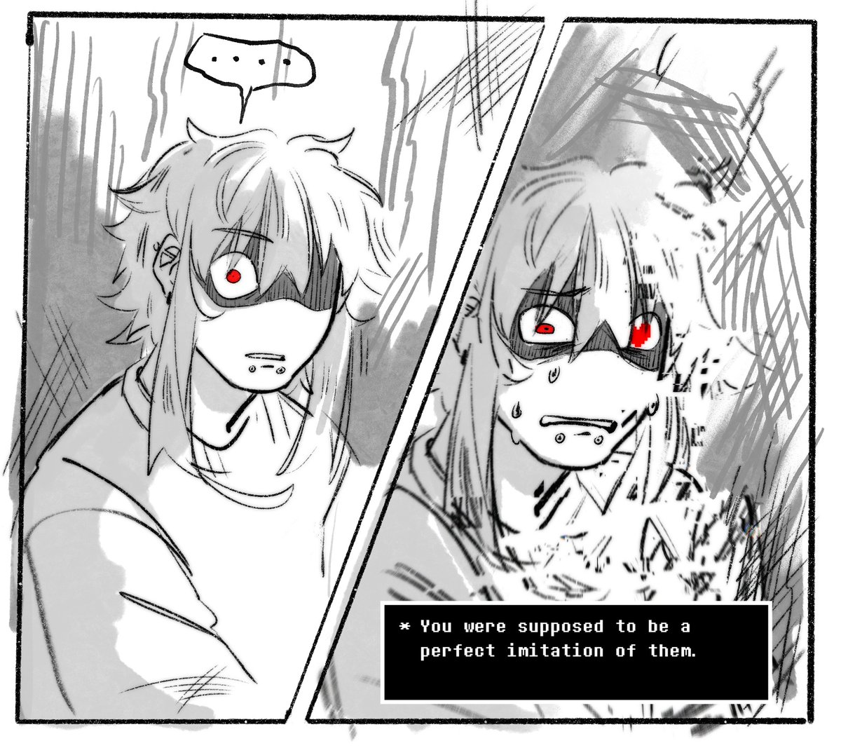 Probably this doesn't make sense at all w the lore but I had a vision (ya this is based on chapter 0 of TSHD) 
#deltarune #thesummerhikarudied