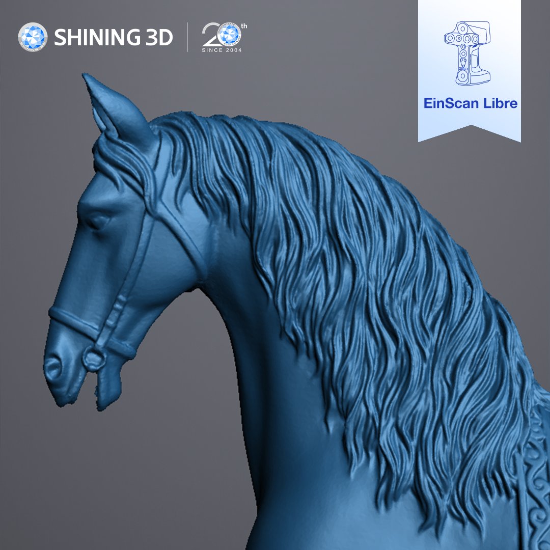 Shining3D's tweet photo. 🐎 Lifelike—down to every strand of mane. This horse sculpture was scanned with EinScan Libre, capturing vivid surface textures—from flowing mane to the fine patterns on the saddle.
💡 View the data here: https://t.co/rtJwwIrWp9
#EinScanLibre #3DScanning #ArtDigitization https://t.co/FySugWXtfg