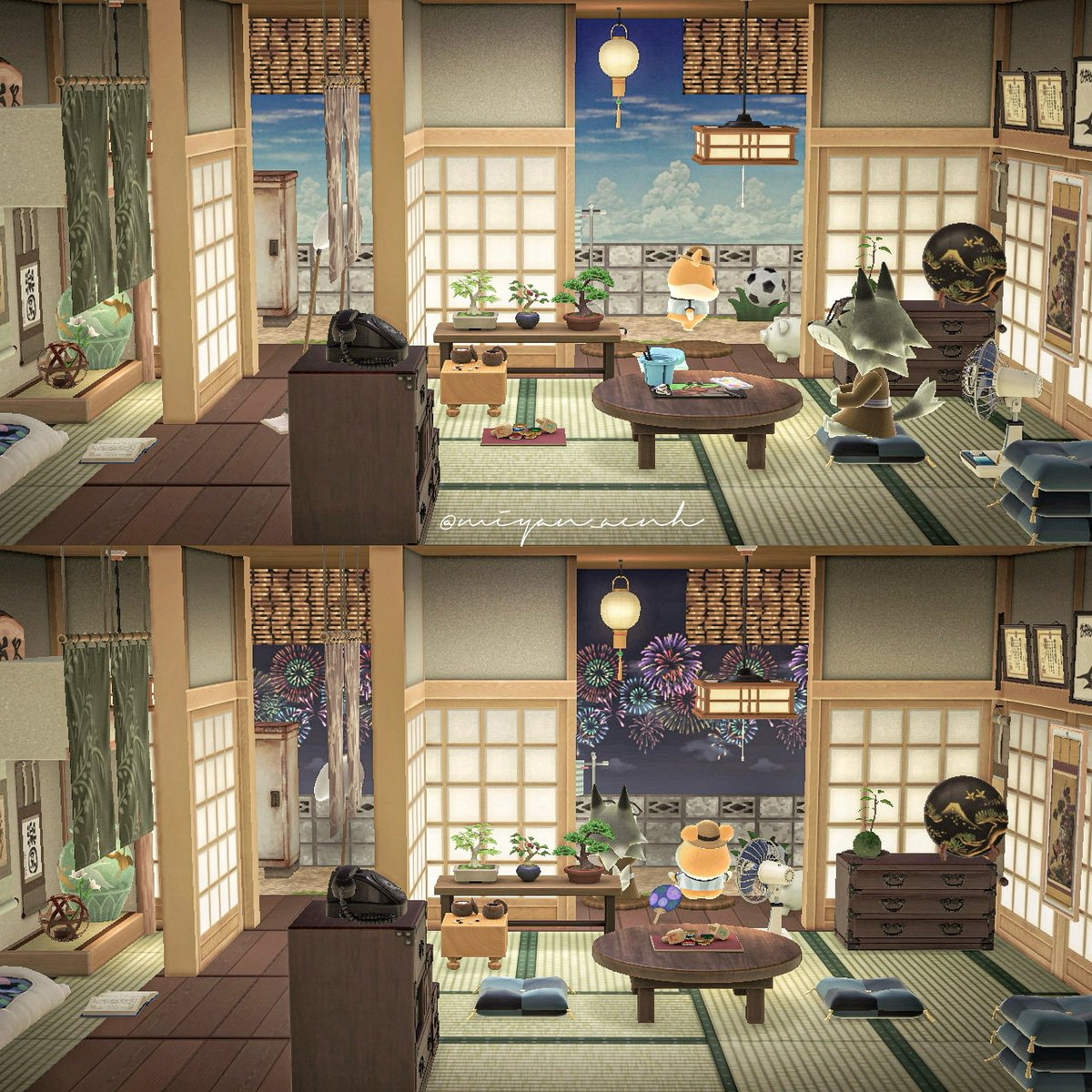 おじいちゃんとぼくのひと夏の思い出🎐

#あつまれどうぶつの森 #あつ森 
#あつ森写真部 #animalcrossing #acnh