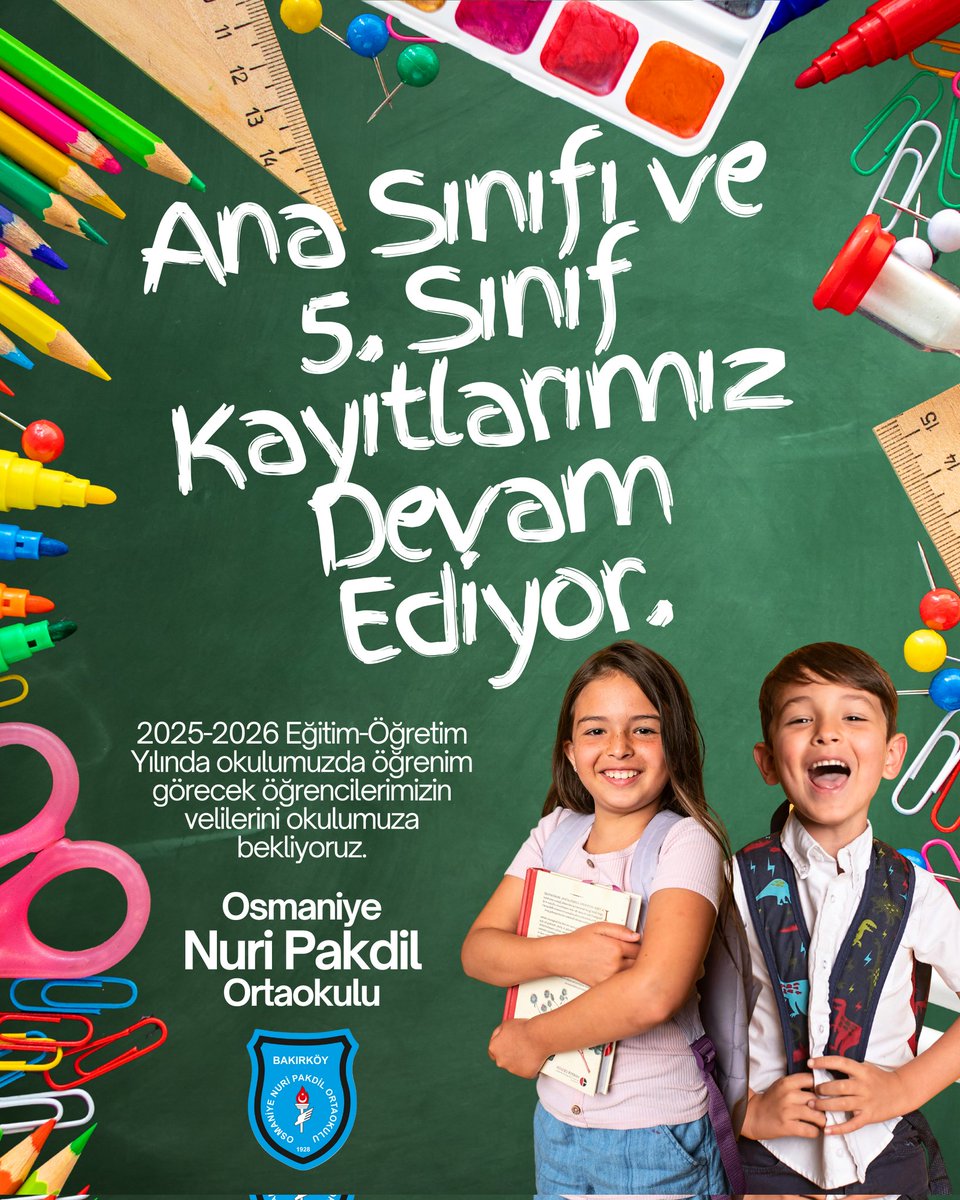 2025/2026 Eğitim Öğretim Yılı Okul Kayıtlarımız Devam Etmektedir.