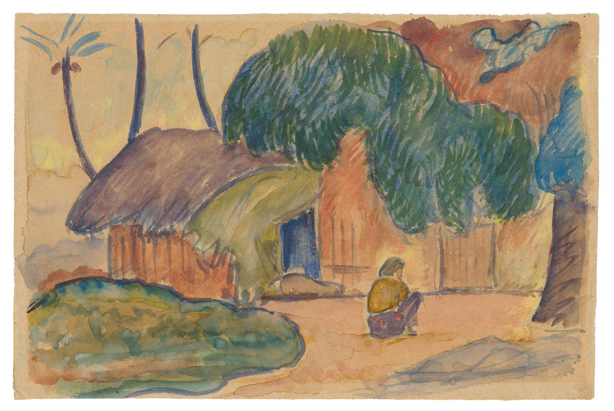 Tahitian Hut, 1891 #artbots #gauguin