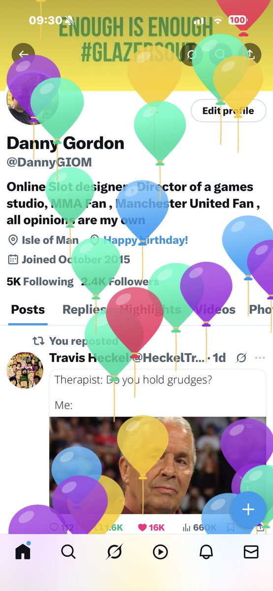 Big Bday got some nice plans - for a week (who tf does he think he is) 😅 , chilled one today before the storm though