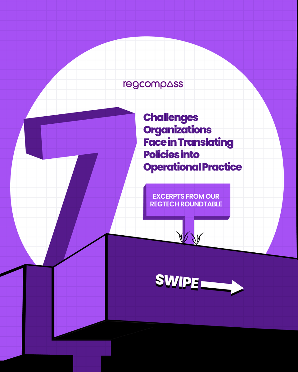Regcompass_NG's tweet photo. Writing policies is very important, no doubt.
But making them work operationally is where most organizations hit roadblocks.
Swipe through to explore the challenges organizations are navigating today.#Regtech #Compliance #RiskManagement #PolicyImplementation #Regcompass https://t.co/K9eRKQqJgI