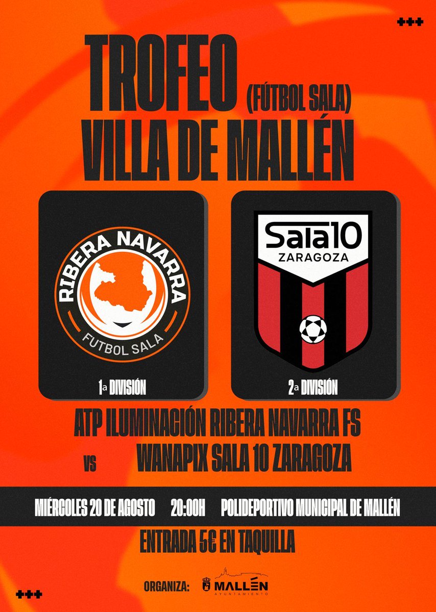 Wanapix (@wanapixsala10) on Twitter photo ¡Día de amistoso! Hoy jugamos el Trofeo Villa de Mallén
⚽️ <a href="/RiberaNavarraFS/">ATP Iluminación Ribera Navarra FS</a> - Wanapix
🕗 20.00 horas
📍 Polideportivo Municipal de Mallén
🎟️ 5 euros en taquilla ¡Día de amistoso! Hoy jugamos el Trofeo Villa de Mallén
⚽️ <a href="/RiberaNavarraFS/">ATP Iluminación Ribera Navarra FS</a> - Wanapix
🕗 20.00 horas
📍 Polideportivo Municipal de Mallén
🎟️ 5 euros en taquilla