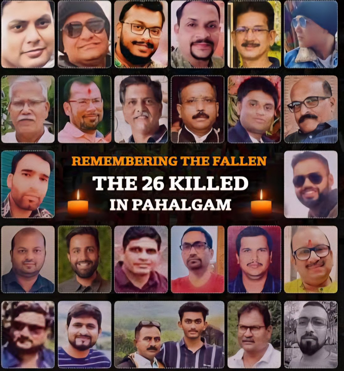 shamannavinod's tweet image. Look at these faces again, the 26 innocent victims of the brutal #PhalgamTerrorAttack. Men who were mercilessly killed by Pakistani terrorists, some even stripped to confirm religion before being executed. Their only “crime” was being Indian.
And yet, @BCCI shamelessly prepares…