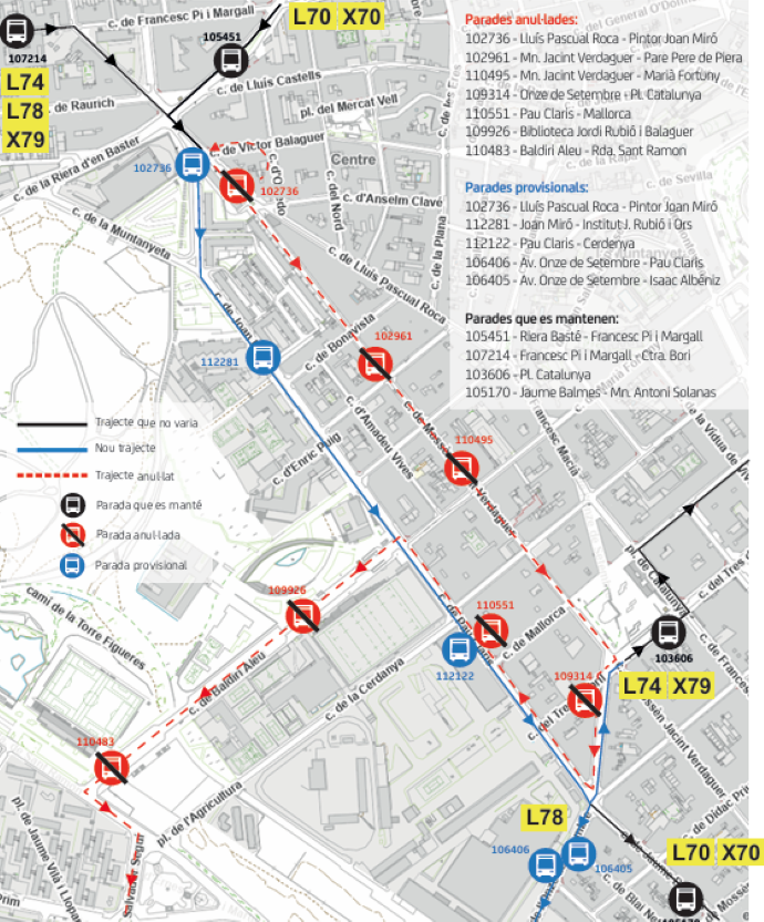 21/08 - Sant Boi de Llobregat:  L70 - L74 - L78 - X79 Desviament provisional al carrer Jacint Verdaguer afectant parades <a href="/MonbusLlobregat/">Monbus Llobregat</a> <a href="/AjSantBoi/">Ajuntament Sant Boi</a>  Més info: ow.ly/FN46106jq42