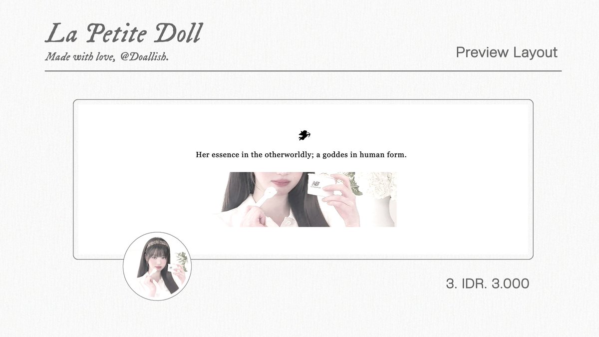 Geimbuy's tweet image. ⠀
help  repost, tysm! 

layout   jang  wonyoung  dan  rei  ive
ready  stock,   price  on      pict,   free   
retext.  DM   for  take.  ❤︎ #zonauang️
⠀