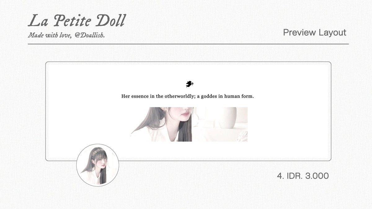 Geimbuy's tweet image. ⠀
help  repost, tysm! 

layout   jang  wonyoung  dan  rei  ive
ready  stock,   price  on      pict,   free   
retext.  DM   for  take.  ❤︎ #zonauang️
⠀