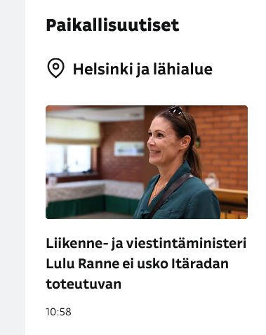 Helsinki ja sen lähialue... itä-rata?