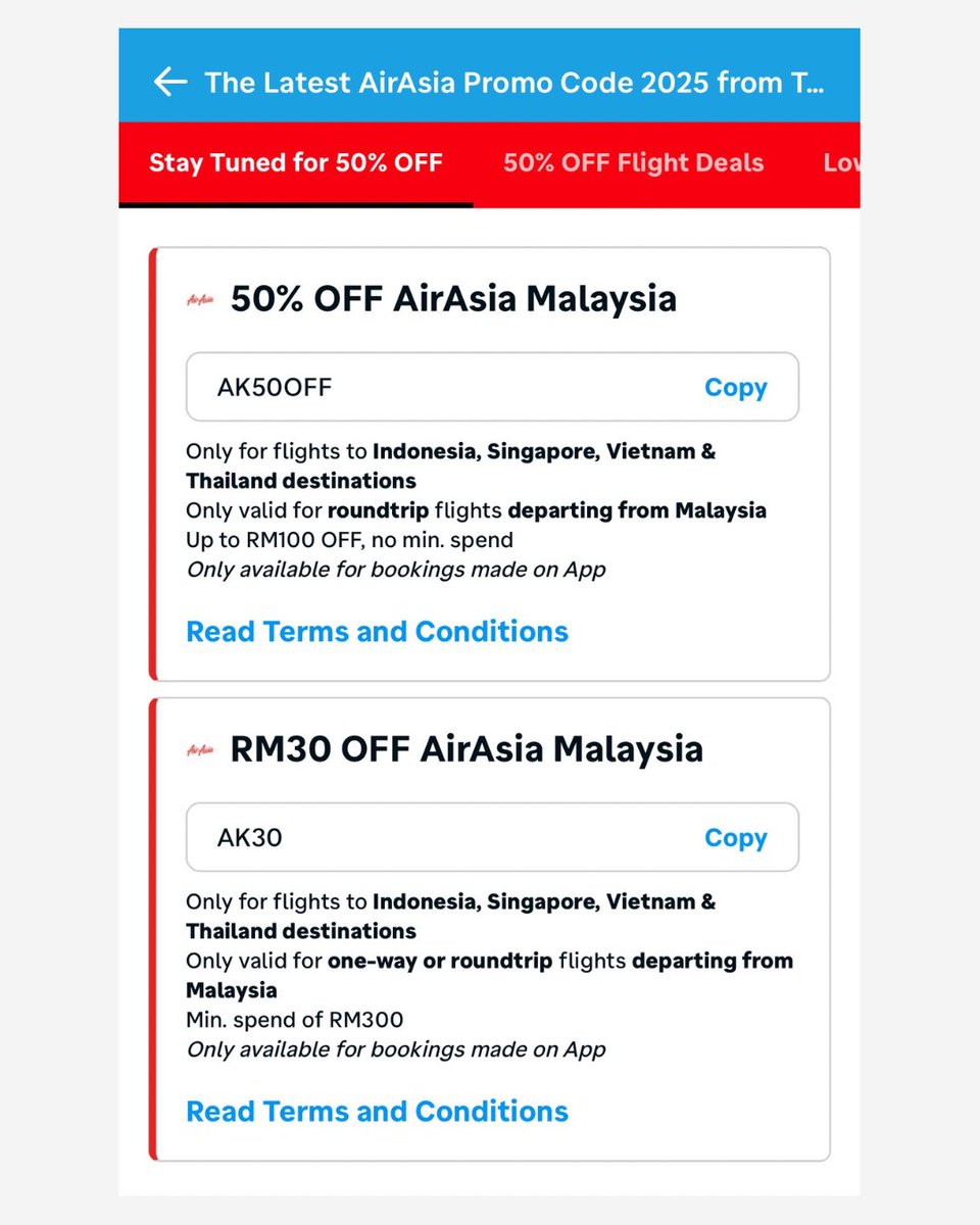 Esok, diskaun 50% bagi tiket penerbangan ke destinasi ASEAN. 

Traveloka bersama AirAsia hadir dengan Flash Sale 50% OFF untuk semua destinasi ASEAN pilihan.

Butiran Promosi:
✅ Diskaun 50% untuk tiket penerbangan AirAsia (AK)
✅ Berlaku setiap Khamis, bermula jam 9 pagi