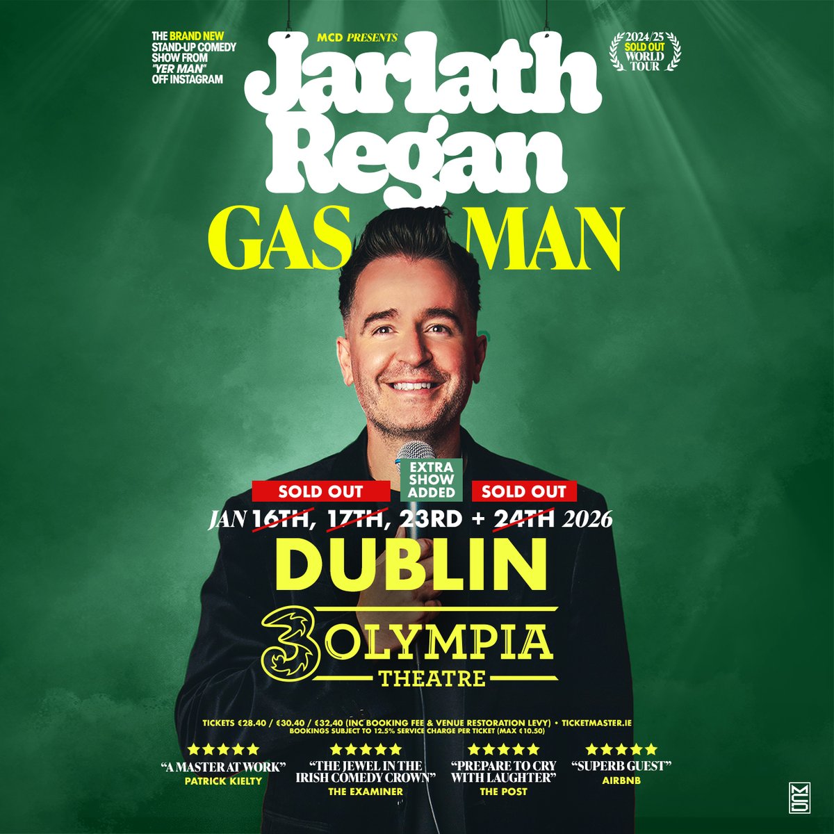 MCD Productions (@mcd_productions) on Twitter photo 𝑬𝑿𝑻𝑹𝑨 𝑫𝑨𝑻𝑬 ‼️ Ireland’s favourite comedian/Mammy translator, <a href="/Jarlath/">Jarlath Regan</a> Regan, has a brand-new standup show and he’s taking it all around the world in 2026 starting right here in Ireland. Due to demand a fourth date has been added at Dublin's @3OlympiaTheatre on Friday 𝑬𝑿𝑻𝑹𝑨 𝑫𝑨𝑻𝑬 ‼️ Ireland’s favourite comedian/Mammy translator, <a href="/Jarlath/">Jarlath Regan</a> Regan, has a brand-new standup show and he’s taking it all around the world in 2026 starting right here in Ireland. Due to demand a fourth date has been added at Dublin's @3OlympiaTheatre on Friday