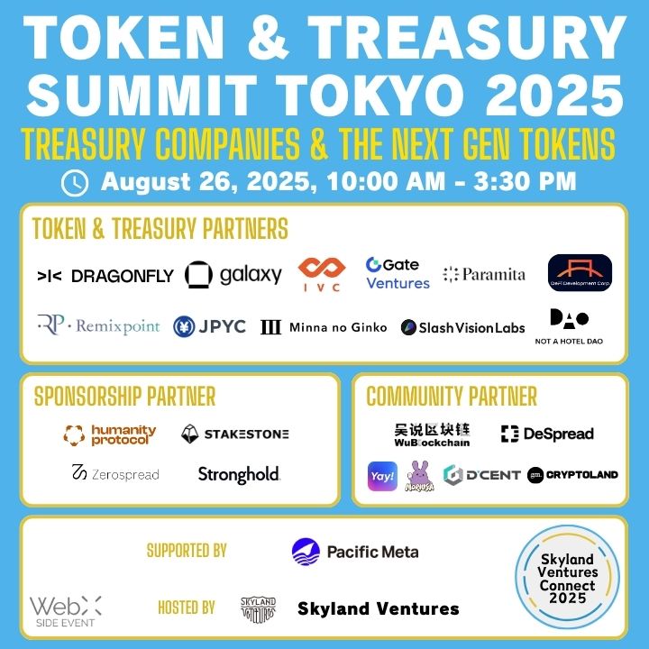 Token & Treasury Summit Tokyo 2025 포스터