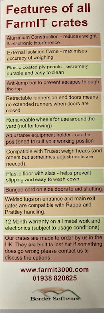 BorderSoftware's tweet image. Need a crate on the grant?
 Look no further than #Bordersoftware  
Every crate is made by hand here in Mid-Wales.🏴󠁧󠁢󠁷󠁬󠁳󠁿  
We also supply EID readers, stick readers, weigh heads and software that is grant compliant. #FarmIT3000 Give us a call and have a chat about your requirements☎️