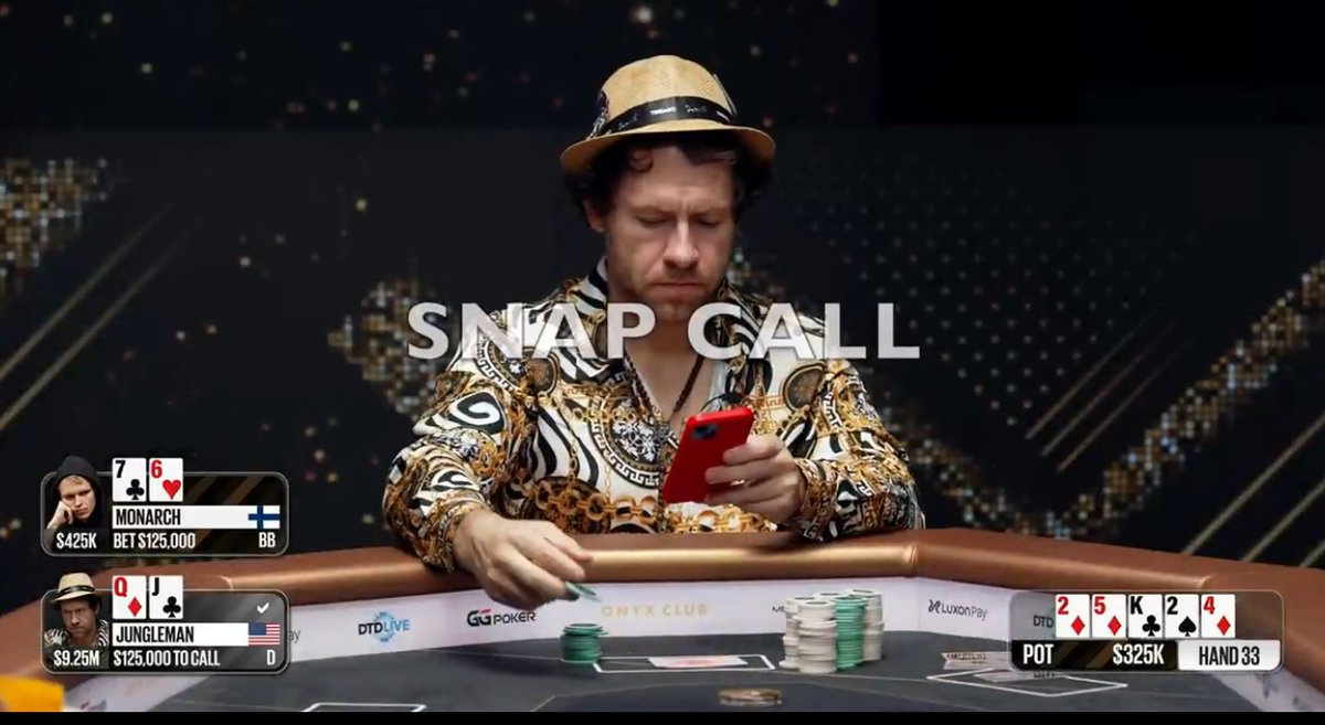 $125,000 Q high snap call while staring at his phone.

What a legend 😂