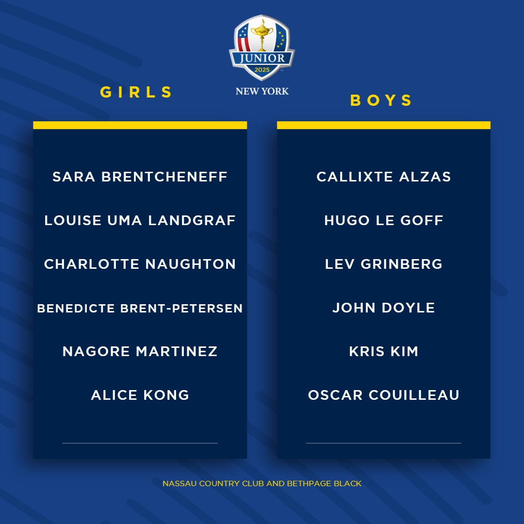 The 2025 European Junior Ryder Cup team 🤩

See you in New York 👋

#JrRyderCup