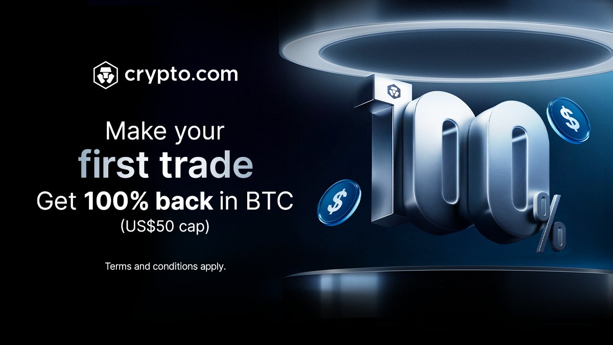 The 100% Reward Campaign is live! 🎉 300 lucky first-time traders will win  100% back in $BTC (up to US$50). To join, deposit at least US$50 into your  account and make a