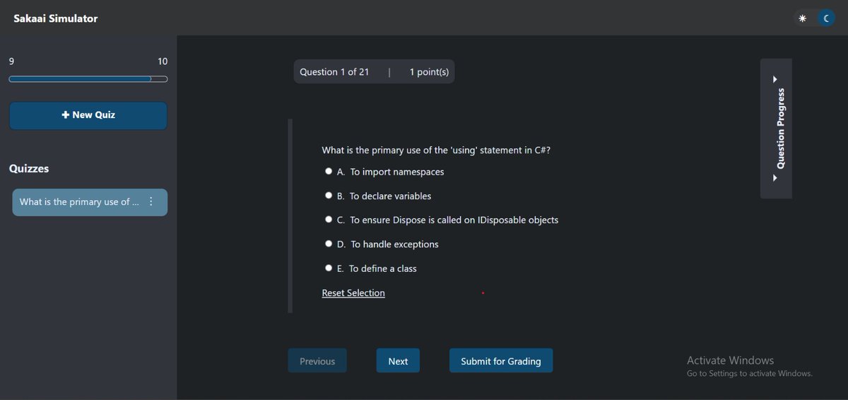 ProgrammingSai's tweet image. 🎓 Just finished Sakaai Simulator — an AI-powered re-creation of the Sakai quiz system.
✨ Familiar Sakai-style interface
✨ Perfect for practice & self-testing
🔗 Try it: sakaai-simulator.vercel.app
💻 Code: github.com/Programming-Sa…