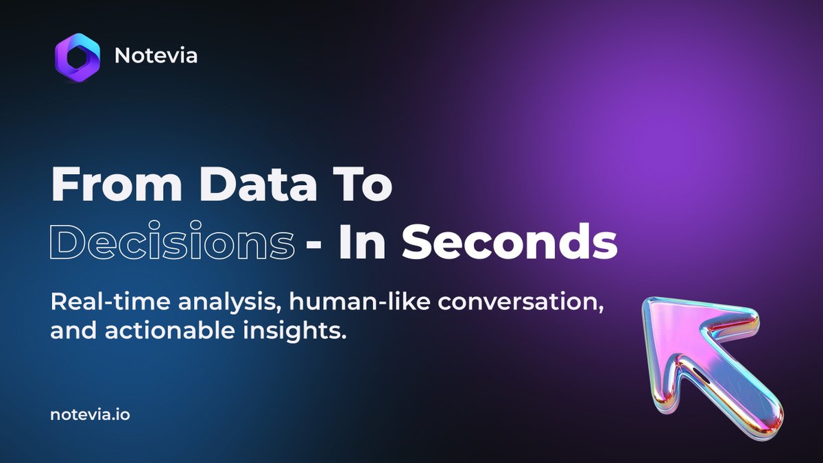 Notevia_X's tweet image. ⚡ From Data to Decisions — In Seconds

With #Notevia, you get:

🔹 Real-time analysis
🔹 Human-like conversations
🔹 Actionable insights that drive growth.

No more waiting...or guesswork! Just smarter, faster decision-making. 🎯

👉 Discover more at notevia.io.…