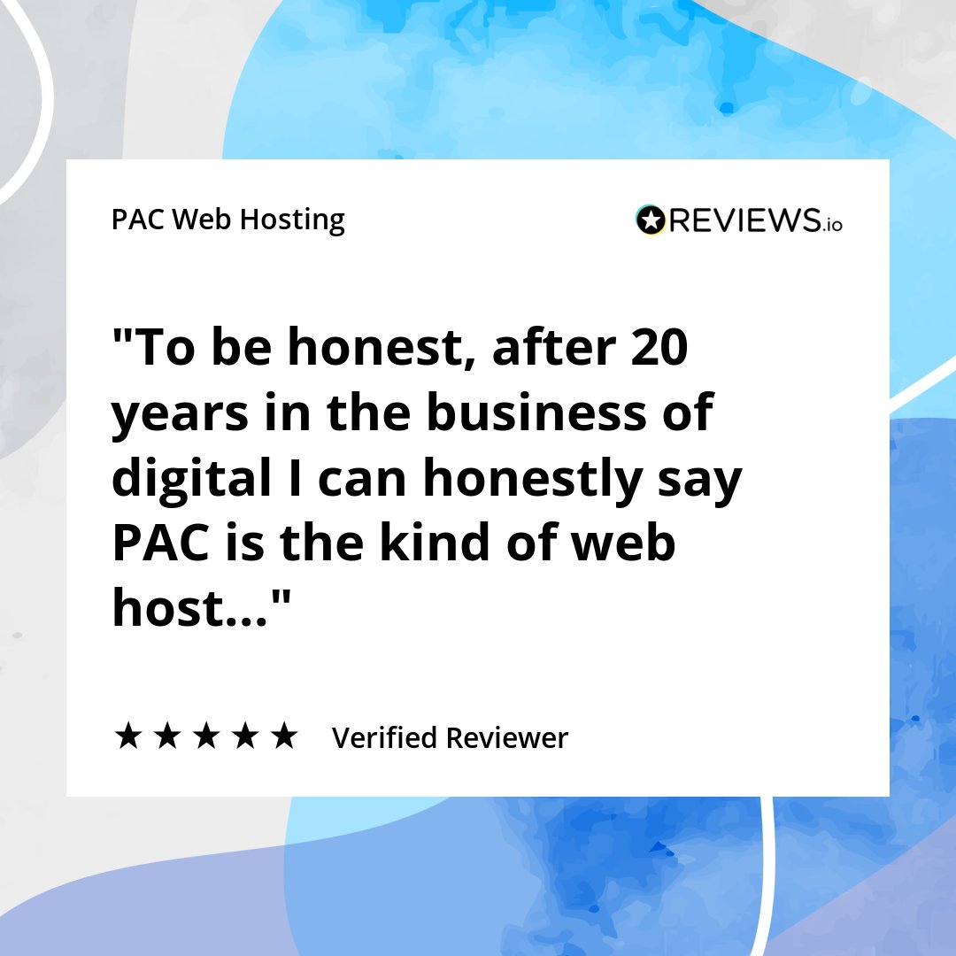 PacWebHosting's tweet image. 20+ years in digital — 7 years with us.
Huge thanks to Vince for this glowing feedback 💙
We’re here to help you forget about hosting, and focus on your business.
#PACWebHosting #CustomerReview #SmallBusinessSupport - Find PAC Here --&amp;gt; pacwebhosting.uk