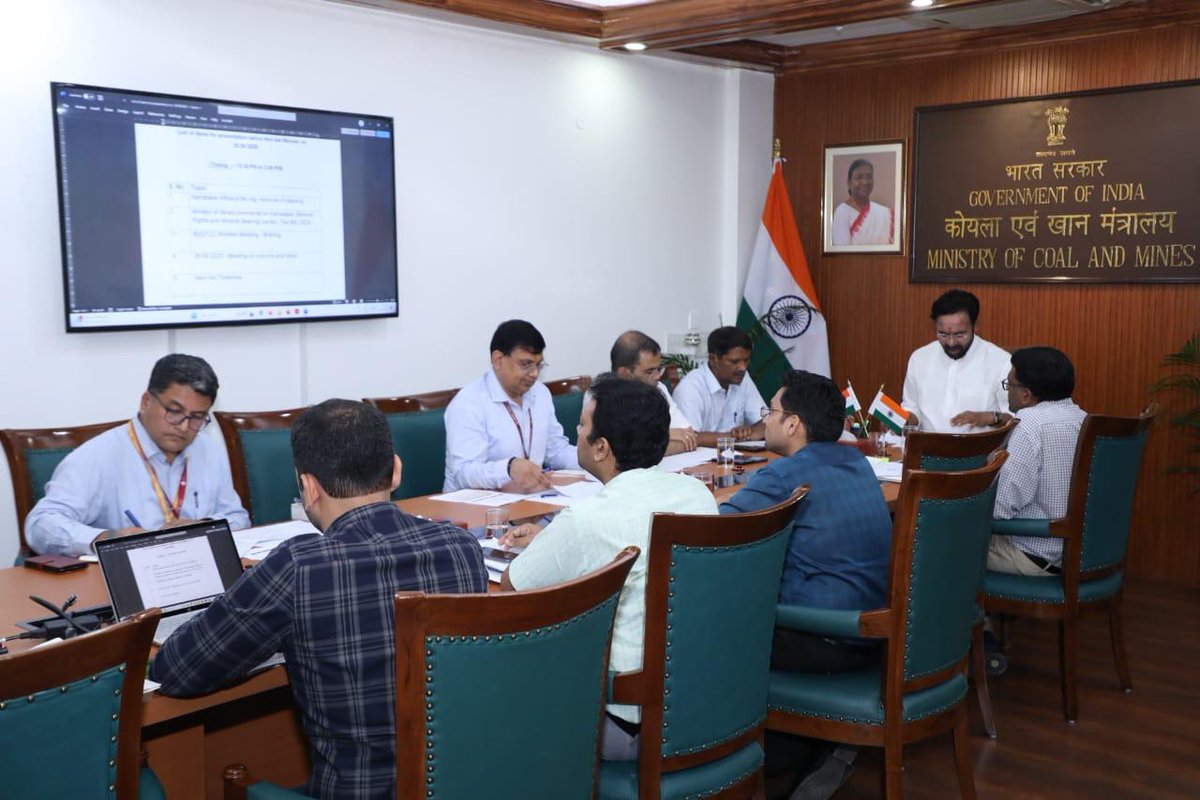 G Kishan Reddy (@kishanreddybjp) on Twitter photo Chaired a review meeting with the senior officials of <a href="/MinesMinIndia/">Ministry of Mines</a> in New Delhi, today.
Discussed the implementation of various on-going initiatives and reforms undertaken in the mining sector. Chaired a review meeting with the senior officials of <a href="/MinesMinIndia/">Ministry of Mines</a> in New Delhi, today.
Discussed the implementation of various on-going initiatives and reforms undertaken in the mining sector.