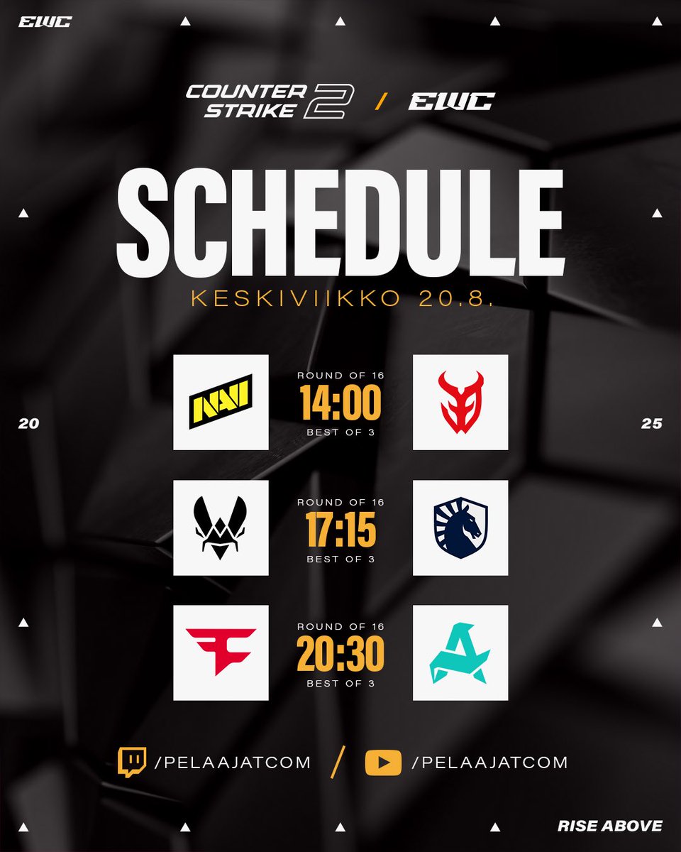 Pelaajat.com (@pelaajatcom) on Twitter photo 💪EWC starttaa — ekan päivät matsit, olkaa hyvä
⏰14:00
📺twitch.tv/pelaajatcom & Pelcom-tube
🎤 <a href="/ArttuHamalainen/">Kreivi Nicolaus Ludwig von Tsintsendorff</a> & <a href="/SamppaCS2/">Samu Kylmälä</a>
👉Ennakko: pelaajat.com/uutiset/ennakk…
#esportsfi #counterstrike #EWC 💪EWC starttaa — ekan päivät matsit, olkaa hyvä
⏰14:00
📺twitch.tv/pelaajatcom & Pelcom-tube
🎤 <a href="/ArttuHamalainen/">Kreivi Nicolaus Ludwig von Tsintsendorff</a> & <a href="/SamppaCS2/">Samu Kylmälä</a>
👉Ennakko: pelaajat.com/uutiset/ennakk…
#esportsfi #counterstrike #EWC