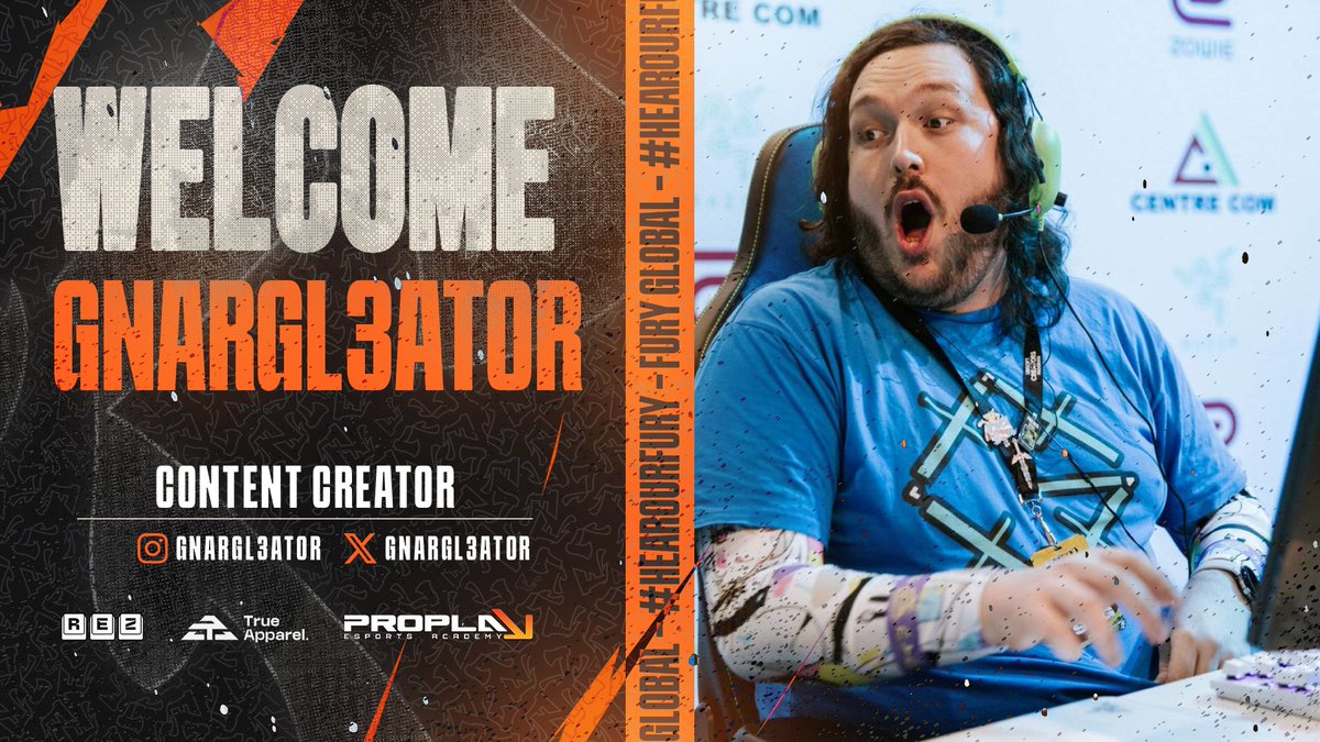 Another person decided to pick up the axe 🪓

Help us give a warm welcome to our new Content Creator <a href="/Gnargl3ator/">Gnargl3ator</a> !!

🔴 twitch.tv/gnargl3ator

👆 Watch him click heads in R6 and flame him for not using our skin

#HearOurFURY🔥