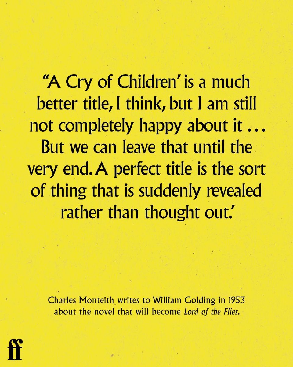 FaberBooks's tweet photo. William Golding: The Faber Letters reveals the remarkable literary collaboration between a Nobel Prizewinning novelist and his editor of more than forty years.

Edited by Tim Kendall, out in November 2025 and available to pre-order now. https://t.co/ZAdfnqT5me https://t.co/bSkEto7Gt4