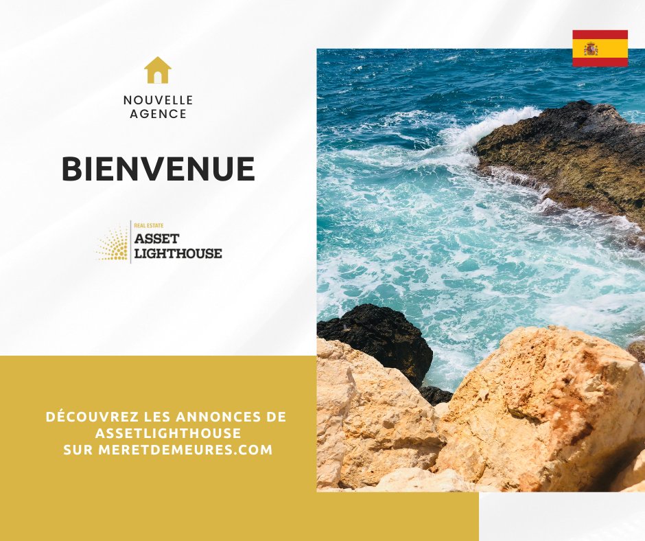 📢 NOUVELLE AGENCE 📢  
Nous souhaitons la #Bienvenue à l'agence ASSETLIGHTHOUSE 🇪🇸
Retrouvez ses #annonces sur la #CostaBlanca en #Espagne ici 👉 f.mtr.cool/nlxyhlvwjn
#agenceimmobilière #immobilier #vente #achatimmobilier #maison #appartement
