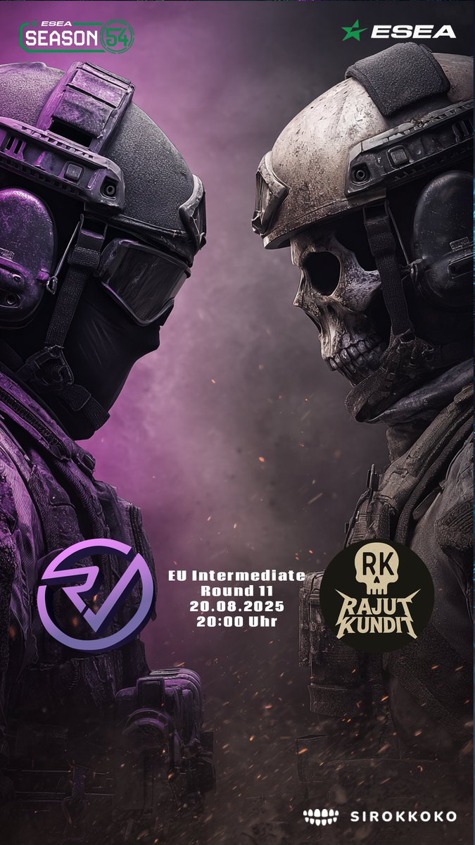 Sirokko Ko (@sirokkoko) on Twitter photo Start zur Wochenmitte heute um 20:00 Uhr
Reveal TACTX vs RajutKundit (FIN)
Wir sehen die Jungs im Übrigen auch morgen nochmal :)
twitch.tv/sirokkoko
<a href="/RVMultigaming/">Reveal Multigaming</a> <a href="/ESEA/">ESEA League</a> #rajutkundit Start zur Wochenmitte heute um 20:00 Uhr
Reveal TACTX vs RajutKundit (FIN)
Wir sehen die Jungs im Übrigen auch morgen nochmal :)
twitch.tv/sirokkoko
<a href="/RVMultigaming/">Reveal Multigaming</a> <a href="/ESEA/">ESEA League</a> #rajutkundit