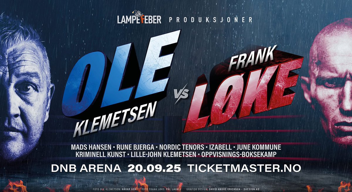 DNB Arena (@dnb_arena) on Twitter photo En måned til idag! Og svært få billetter igjen! Det blir god KOK! 💥
Her fikser du billett før det er forsent: dnbarena.no/ole-klemetsen-… En måned til idag! Og svært få billetter igjen! Det blir god KOK! 💥
Her fikser du billett før det er forsent: dnbarena.no/ole-klemetsen-…