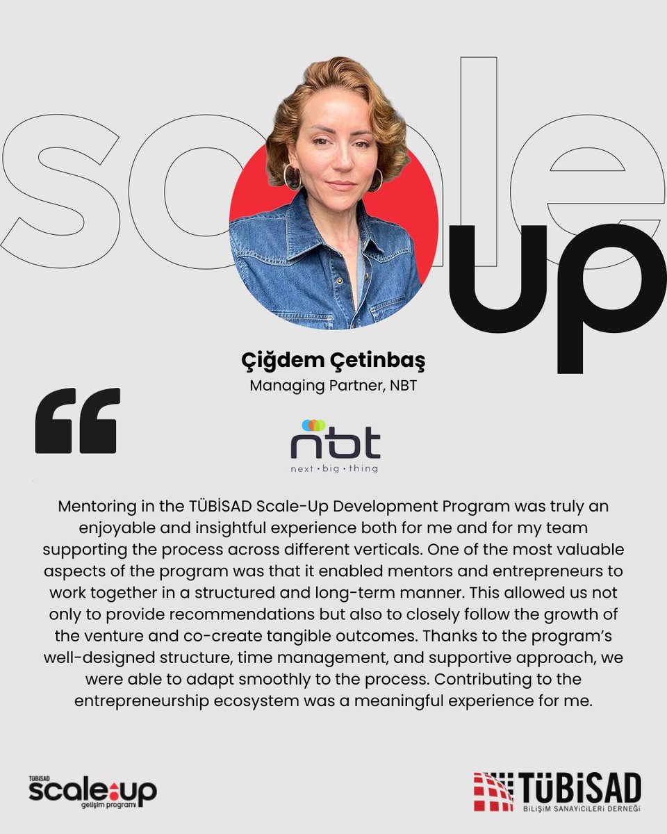 Proud to join TÜBİSAD’s Scaleup Program – First Cohort!

TÜBİSAD is the leading voice of Turkey’s ICT and New Media sectors. We’re glad to support their mission &amp; help scaleups reach the next stage.

As we always say:
If we grow together, we grow better.

#itsallaboutGROWTH 🚀