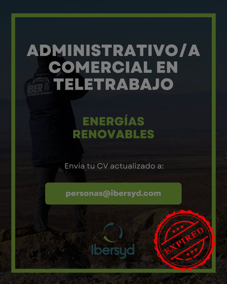 ✅ ¡Ya hemos encontrado persona para este puesto de trabajo! ✅

🙏 Muchas gracias a tod@s por vuestro interés.

❗️ Seguid atentos a posibles ofertas en el futuro.

📍 Todas ellas aparecerán en nuestra web: ibersyd.com/unete-ibersyd/