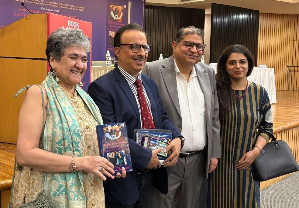 An inspiring evening with some of the most distinguished minds in Indian diplomacy at the launch of "Whither India-Pakistan Relations Today?" by H.E. Surendra Kumar, unveiled by Dr. <a href="/ShashiTharoor/">Shashi Tharoor</a>. Grateful for the opportunity to share Productive Failure with them.