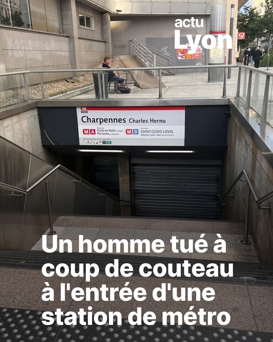 🔴ALERTE INFO
Lyon. Un homme tué à coup de couteau à l'entrée d'une station de métro TCL à Villeurbanne
➡️ l.actu.fr/O4nj
