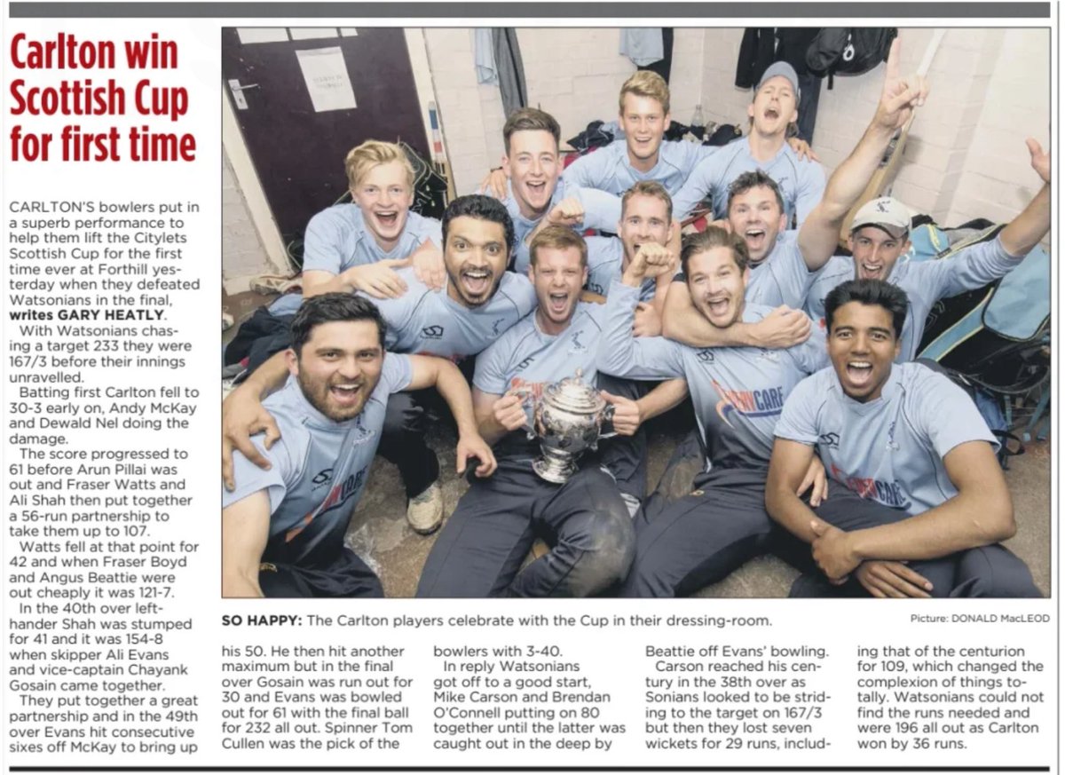 <a href="/weirbuddie/">Russell Weir 🏴󠁧󠁢󠁳󠁣󠁴󠁿🇪🇺</a> <a href="/CarltonCricket/">Carlton CC</a> Ask reported in <a href="/edinburghpaper/">Edinburgh Evening News</a> 
<a href="/JHR_P/">Hugh Parker 🏴󠁧󠁢󠁳󠁣󠁴󠁿 🇬🇧</a> <a href="/AllyEvans/">AllyEvans</a> <a href="/FraggleWatts/">Fraser Watts</a>