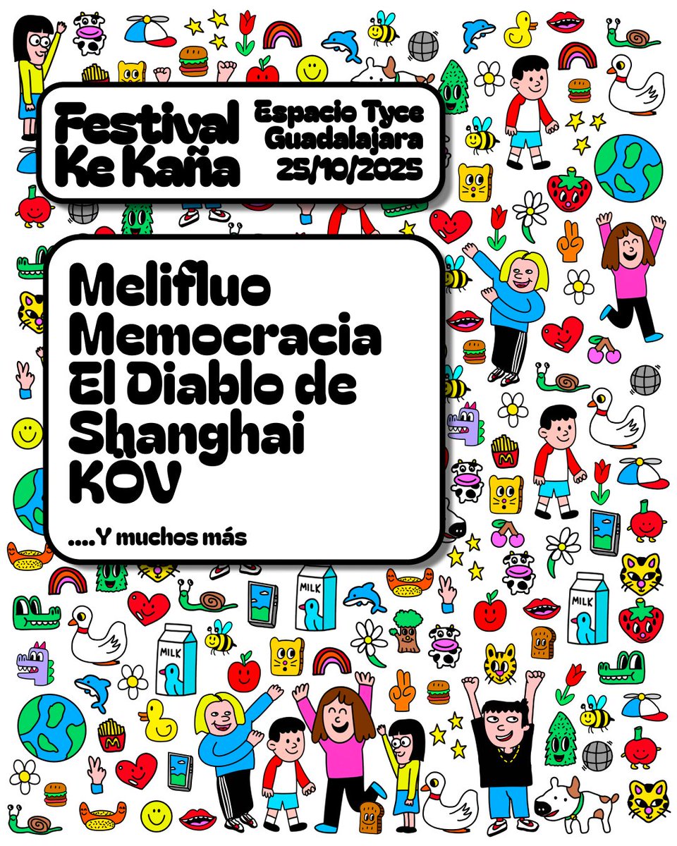 Nos encanta el diseño del cartel de este año de <a href="/javilostcontrol/">javilostcontrol</a> ❤️👨‍🎨 Queda genial con las confirmaciones que llevamos hasta ahora:
<a href="/Melifluoband/">MELIFLUO</a> <a href="/Memocracia_/">Memocracia</a> 
@eldiablodeshanghai @kov_band
... pero después del verano toca actualizarlo, ¿cuál será la próxima confirmación? 😉