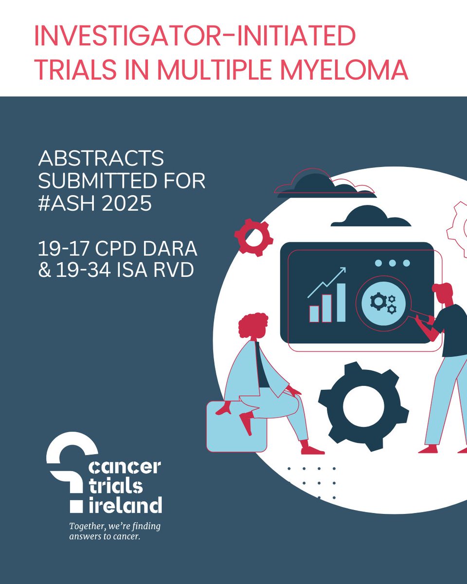 Two of our IITs in Multiple Myeloma, 19-17 CPD Dara and 19-34 Isa RVD, have been submitted for consideration at the 67th ASH Annual Meeting.

Huge thanks to all involved. Your teamwork made it possible.

#ASH25 #CancerTrials #Haematology #Teamwork