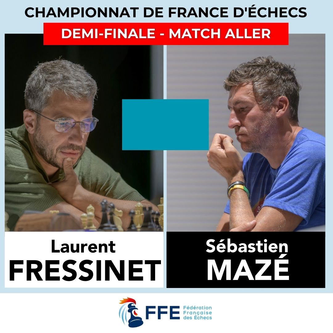 🏆 Championnat de France / demi-finale mercredi 🏆
Laurent Fressinet, double champion de France et recordman des sélections en équipe de France, est opposé à Sébastien Mazé, capitaine de l'Équipe de France !
