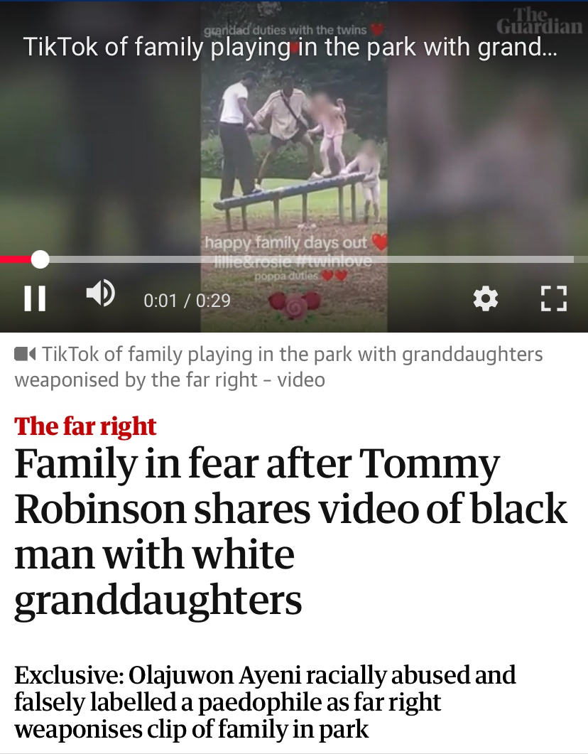 A gentle reminder that dozens of men from Tommy Robinson’s English Defense League — some very close to him — have been convicted of abusing women and children.

He is a paedophile apologist as this racist demonisation of an innocent grandfather demonstrates all to depressingly.