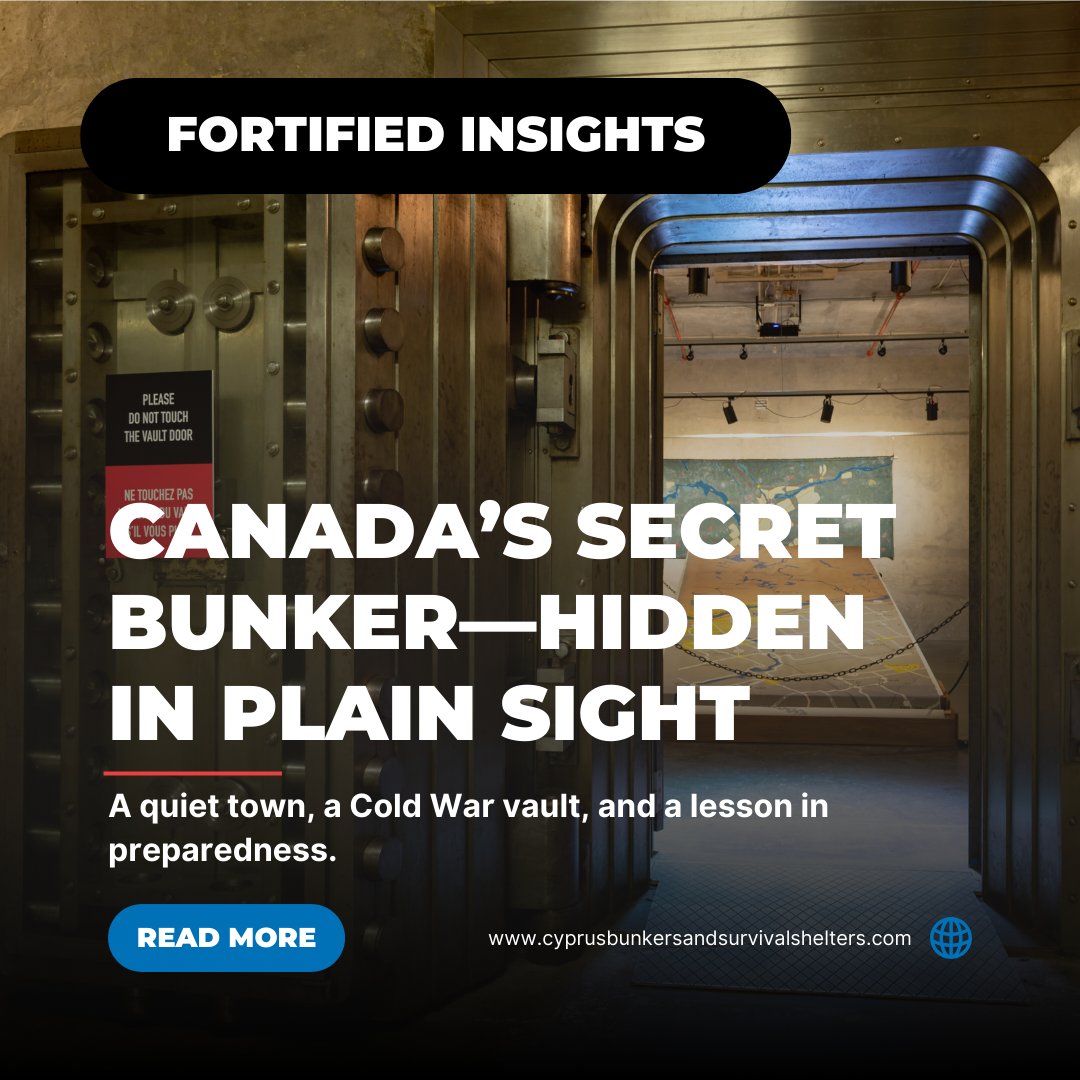 🔐 CANADA’S SECRET BUNKER—HIDDEN IN PLAIN SIGHT
A quiet town. A Cold War vault.
A timeless lesson in staying prepared.

Some shelters were never meant to be seen—until now.
🔎 Read more in our News section — link in bio.

#CBSS #Cyprus #Limassol #Nicosia
#Bunkers #Shelters