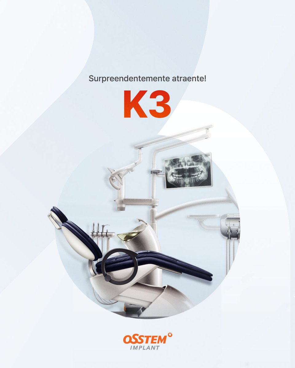 OsstemPortugal's tweet photo. A K3 da Osstem Implant foi pensada para oferecer aos profissionais uma experiência de trabalho fluida, eficiente e intuitiva — e aos pacientes, o máximo conforto e segurança em cada consulta.
Mais info: info@osstempt.com
#OSSTEM #OsstemImplant #K3 #K3DentalChair https://t.co/tG0MiFq8Pw