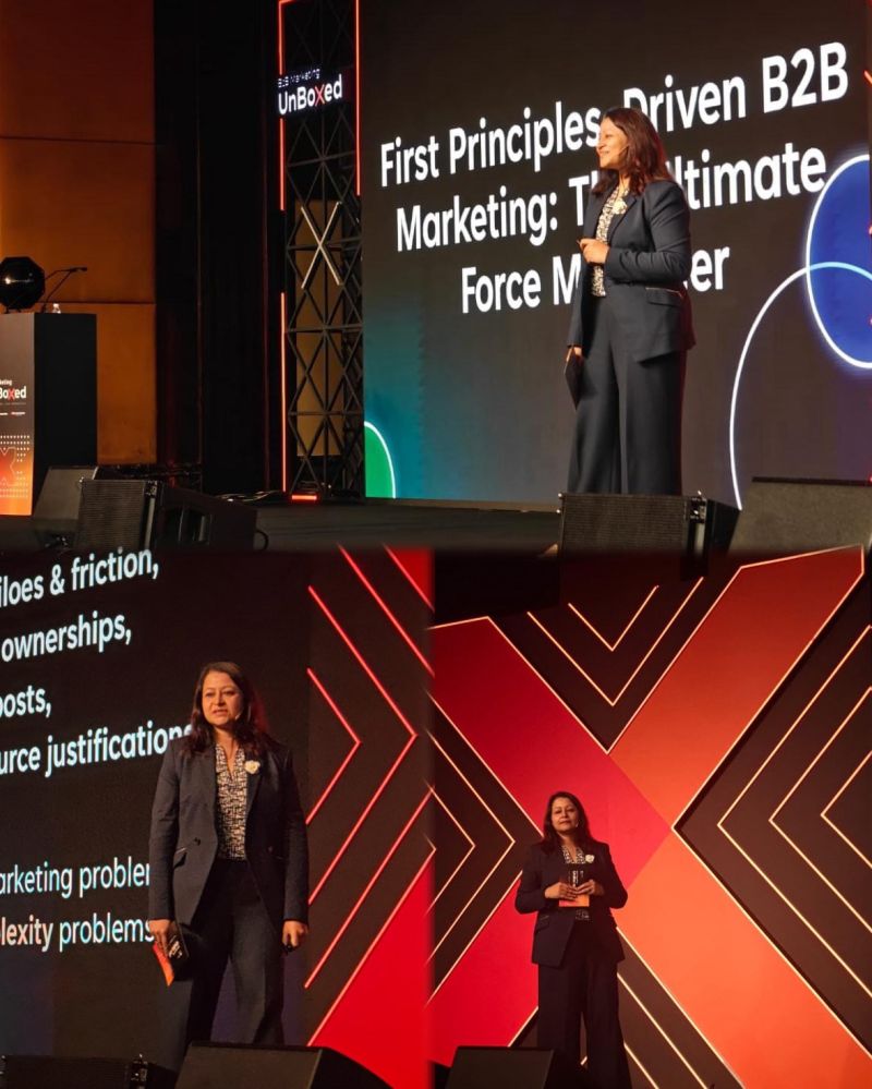 TheMainstream7's tweet photo. Ranjita Ghosh, Global CMO at Wipro, takes the stage at B2B Marketing UnBoxed with her session “First Principles-Driven B2B Marketing: The Ultimate Force Multiplier.”

#TheMainstream #B2BMarketingUnBoxed #B2BMarketing #KeynoteSession #MarketingStrategy #GrowthMindset https://t.co/rCnV9ZuMMC