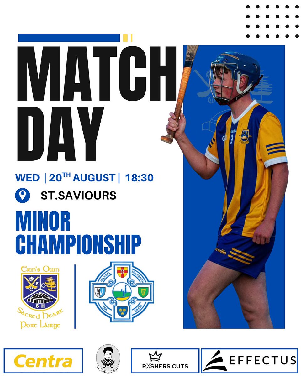 MATCHDAY 🔵🟡

It’s semi-final day for our minors as they face Tramore 🔥

Throw in is 6:30 in St.Saviours GAA club, your support as always in welcomed as appreciated 👊

Best of luck to players and management 🇺🇦