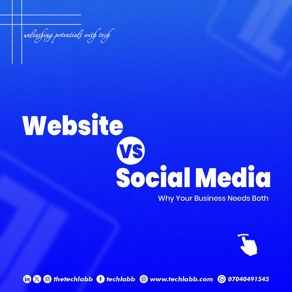thetechlabb's tweet photo. 🌐 Social media creates awareness.
But websites convert that attention into real customers 💼

Let Techlabb build a site that grows your business 🚀

#Techlabb #WebDevelopment #BusinessGrowth https://t.co/pDuq5bxjPZ
