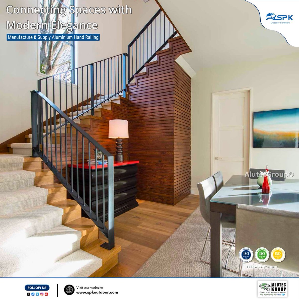 AlutecGroup's tweet image. For a builder, architect, or homeowner, every element matters. Our aluminium handrails are a testament to quality craftsmanship, &quot;Connecting Spaces with Modern Elegance&quot;.📱 Call 076 138 7452 or visit spkoutdoor.com to upgrade today! 🇱🇰 #Alutec #aluminumhandrails