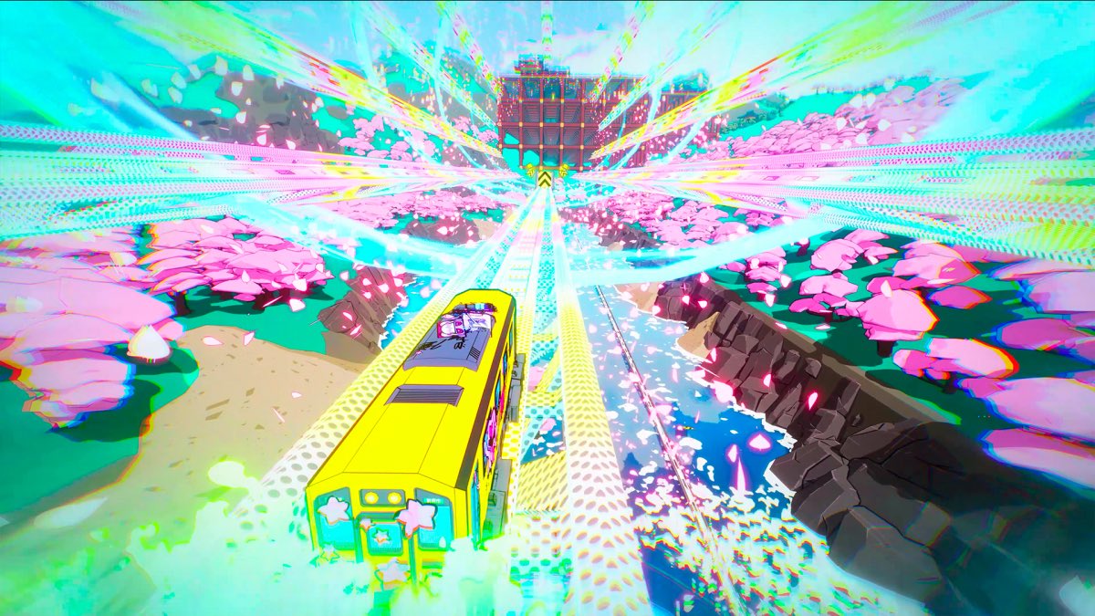 FreaksBits's tweet image. Ou mama el #Denshattack! Diguem SÍ als jocs amb estètica cel-shading japonesa, on portem un vagó de tren per llocs inversemblants, fent drift sense parar i enfrontant-nos a robots i mechas! I diguem SÍ a que l’equip creador siguin els catalans @Undercoders🎉🎉 Gràcies!!