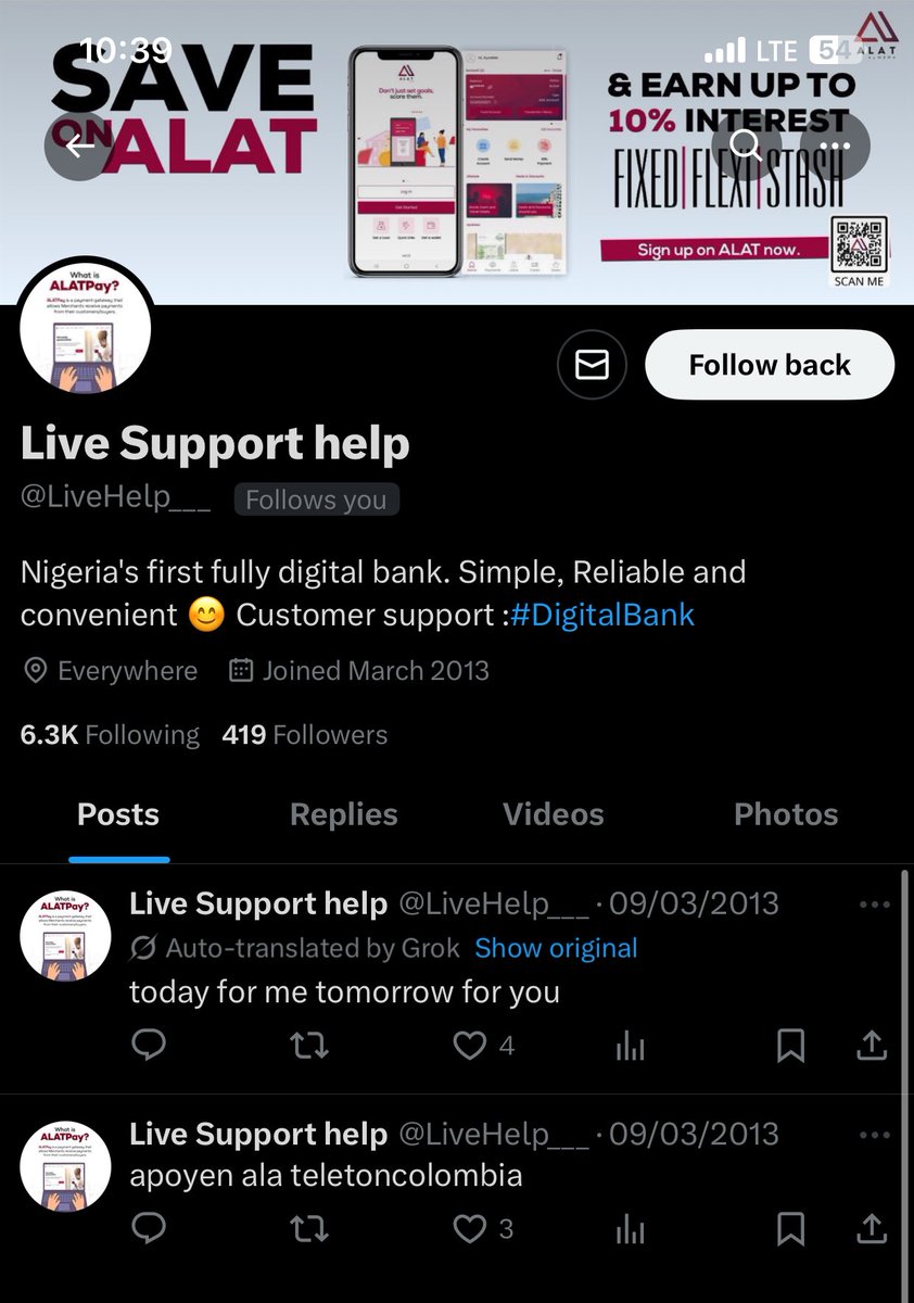 Brilliant ⚔️🇳🇬 (@brilliant_avoke) on Twitter photo I followed <a href="/alat_ng/">ALAT By Wema Bank</a> this morning and sent them a DM (they are yet to respond to me).
A short moment after the accounts in slide 2 followed me.
How did they know I wanna reach the original account??? I followed <a href="/alat_ng/">ALAT By Wema Bank</a> this morning and sent them a DM (they are yet to respond to me).
A short moment after the accounts in slide 2 followed me.
How did they know I wanna reach the original account???